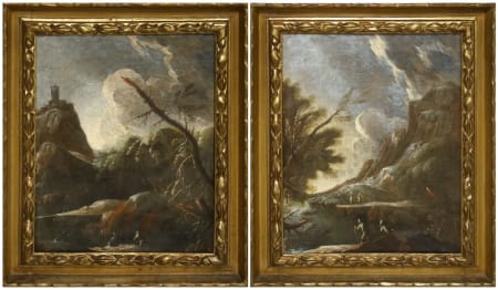 Francesco Foschi — Coppia di paesaggi invernali